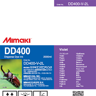 Mimaki DD400-V-2L DD400 Disperse Dye Ink Pack 2L Violet