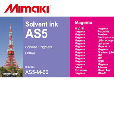 Mimaki AS5-M-60 AS5 Solvent ink pack Magenta 600ml
