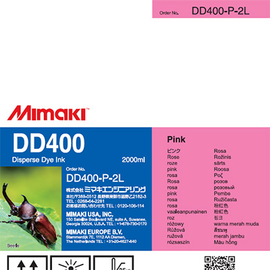 Mimaki DD400-P-2L DD400 Disperse Dye Ink Pack 2L Pink