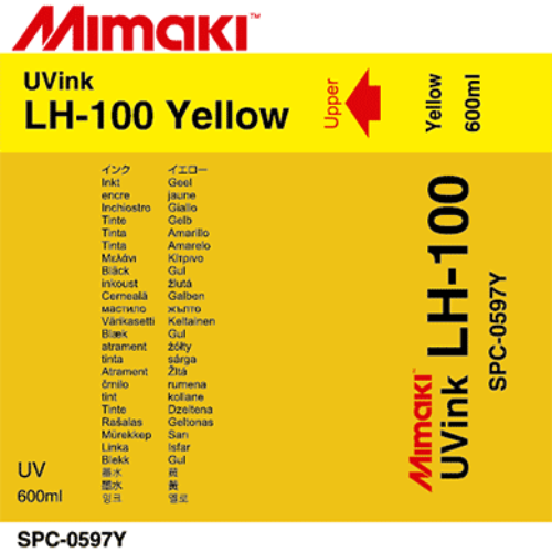 Mimaki LH-100 UV Curable Ink Pack 600ml Yellow