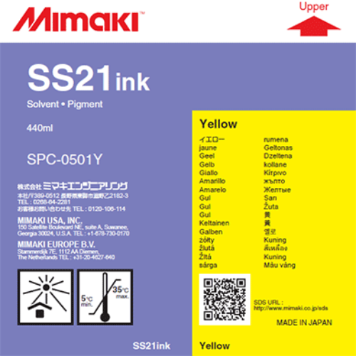 Mimaki SS21 Solvent Ink Cartridge 440ml Yellow