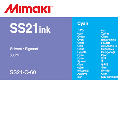 Mimaki SS21 Solvent Ink Pack 600ml Cyan