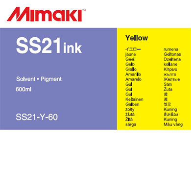 Mimaki SS21 Solvent Ink Pack 600ml Yellow
