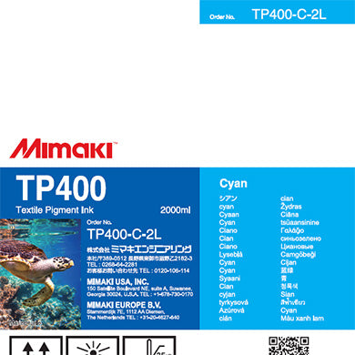 Mimaki TP400-C-2L TP400 Textile Pigment Ink Pack 2L Cyan