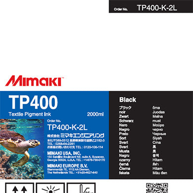 Mimaki TP400-K-2L TP400 Textile Pigment Ink Pack 2L Black