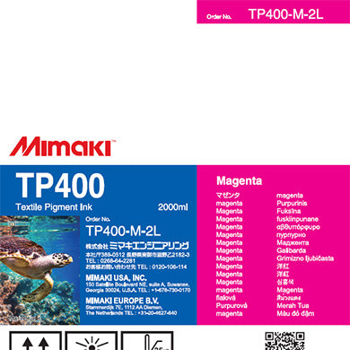 Mimaki TP400-M-2L TP400 Textile Pigment Ink Pack 2L Magenta